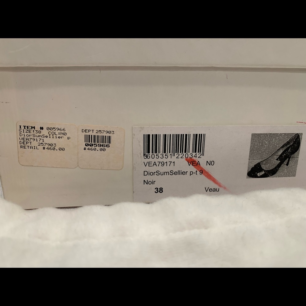 Christian Dior, Black leather, Size 8 ( 38 ), Peep toes.